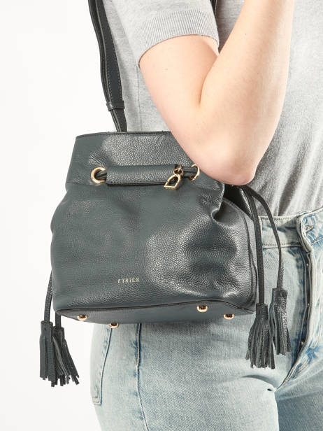 Bucket Bag S Tradition Leder Etrier Blauw tradition ETRA004S ander zicht 1